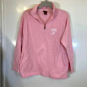 USC Trojans Pink Sz L Long Sleeve Zip Neck Fleece Sweatshirt Style